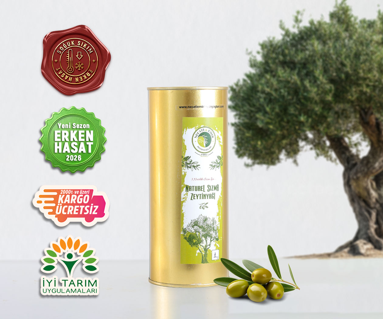 Natürel Sızma Zeytinyağı (1 Lt) necati-emir-zeytinyaglari-zeytinyagi-1litre---